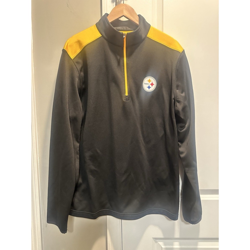 NFL Team Apparel Pittsburgh Steelers Men's Quarter Zip Small